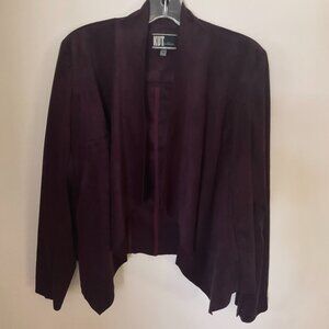 KUT from the KLOTH Women's "Tayanita" Faux Suede Draped Fitted Jacket EUC Size L